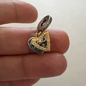Pandora Women's Shooting Star Hearts Double Dangle Charm